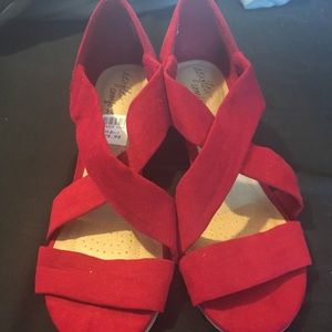 Wedge Sandals in Red AND Gray BUNDLE
